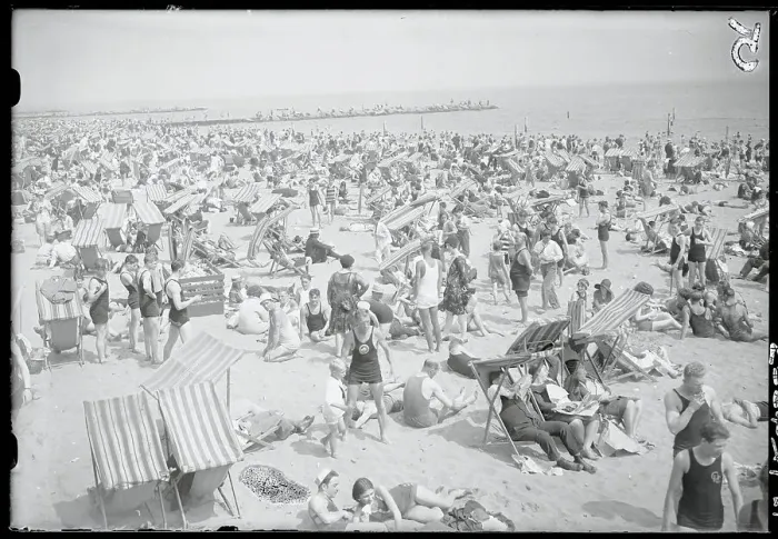 Framed Print : Coney Island Beach Crowd Framed Print : Coney Island Beach Crowd