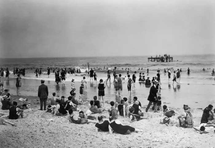 Framed Print : Coney Island Beach Scene Framed Print : Coney Island Beach Scene