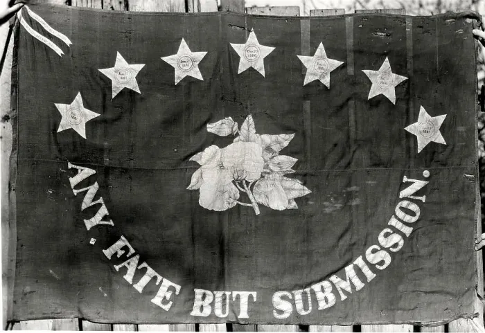 Framed Print : Confederate Regimental Flag Reading Any Fate But Submission Framed Print : Confederate Regimental Flag Reading Any Fate But Submission