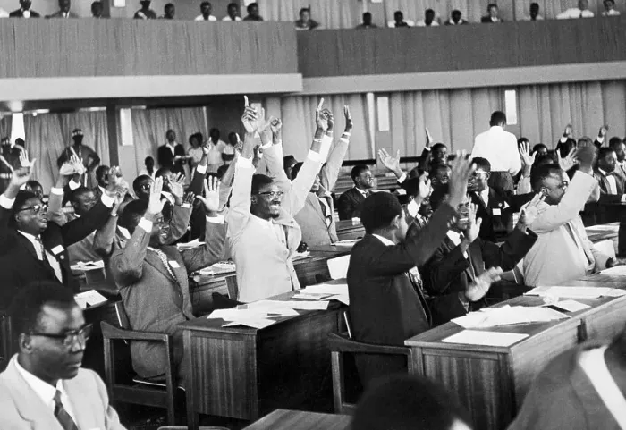 Framed Print : Congo Parliament Cheering Framed Print : Congo Parliament Cheering