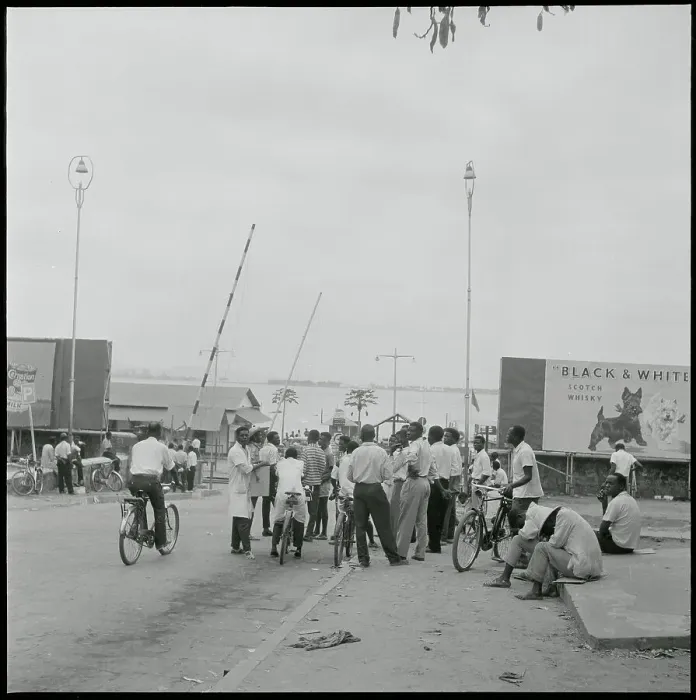 Framed Print : Congolese Natives Congregated near Port Framed Print : Congolese Natives Congregated near Port