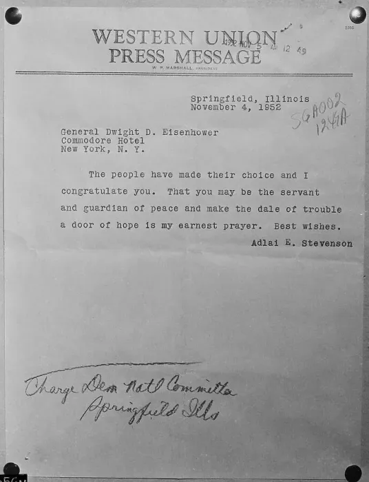 Framed Print : Congratulatory Telegram To Eisenhower Framed Print : Congratulatory Telegram To Eisenhower