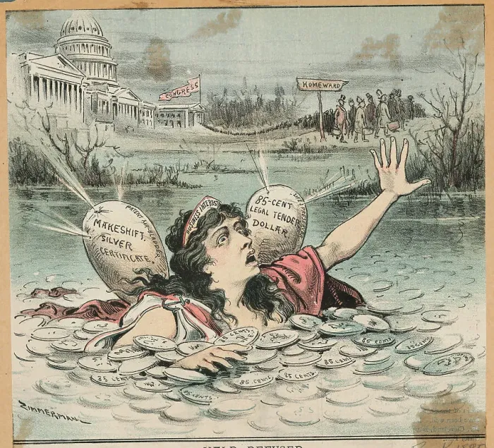 Framed Print : Congress Abandoning Silver Market Framed Print : Congress Abandoning Silver Market
