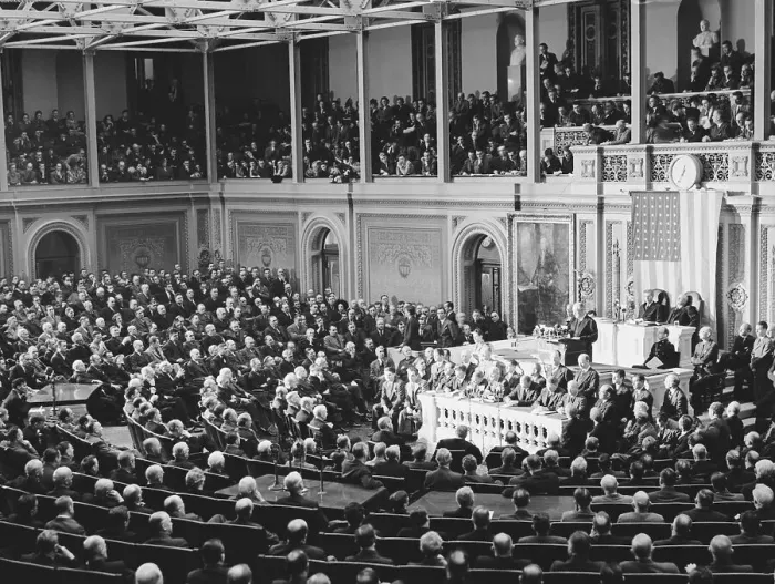 Framed Print : Congress During Vote for War Against Japan