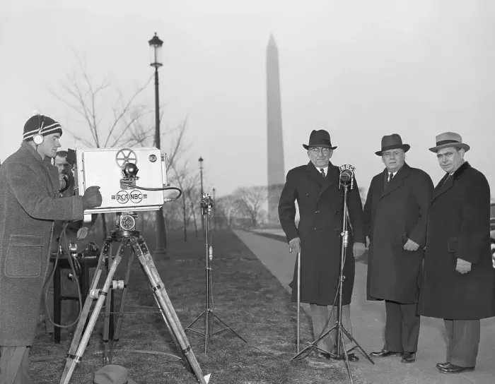Framed Print : Congressional Leaders Speaking for Broadcast Framed Print : Congressional Leaders Speaking for Broadcast