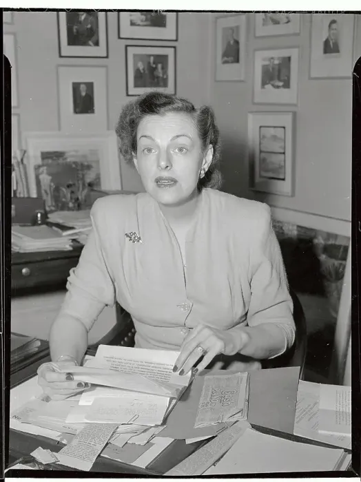 Framed Print : Congresswoman and Author Helen Gahagan Douglas with Papers at Desk Framed Print : Congresswoman and Author Helen Gahagan Douglas with Papers at Desk