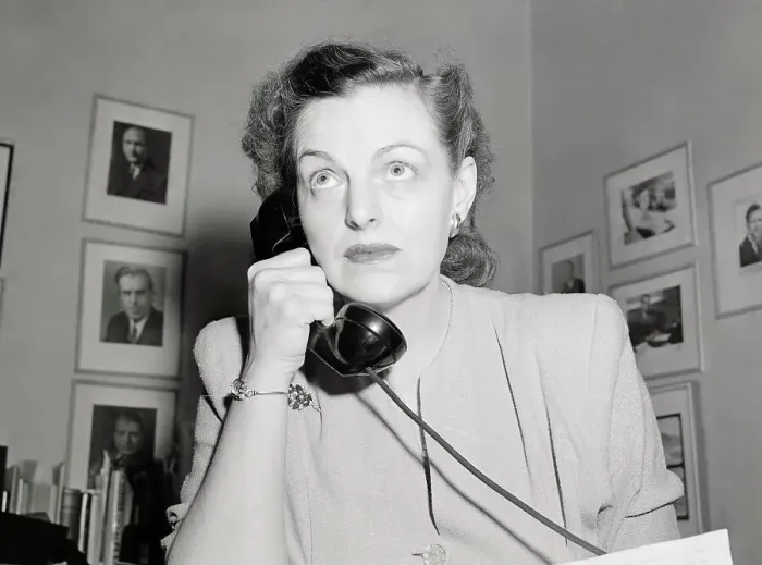 Framed Print : Congresswoman and Author Helen Gahagan Douglas Talking on Phone