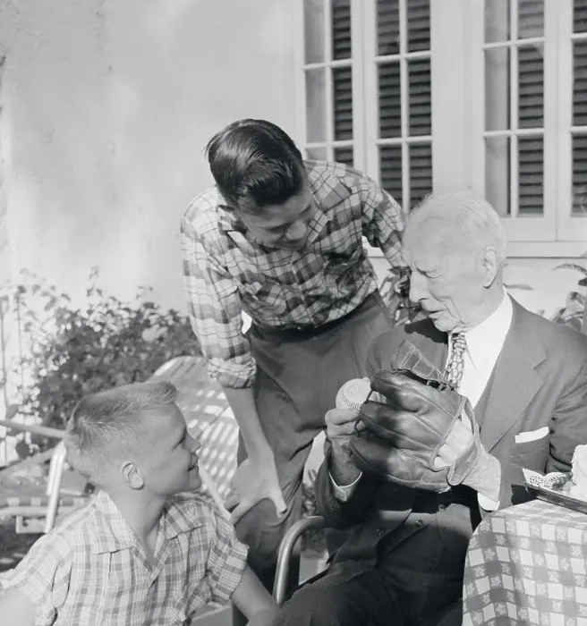 Framed Print : Connie Mack Telling Stories to His Grandsons Framed Print : Connie Mack Telling Stories to His Grandsons
