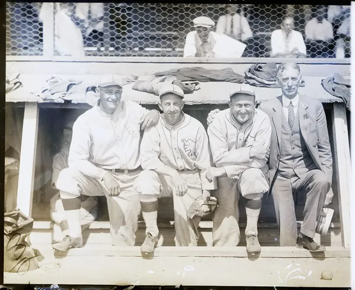 Framed Print : Connie Mack W / Players In Dugout Framed Print : Connie Mack W / Players In Dugout