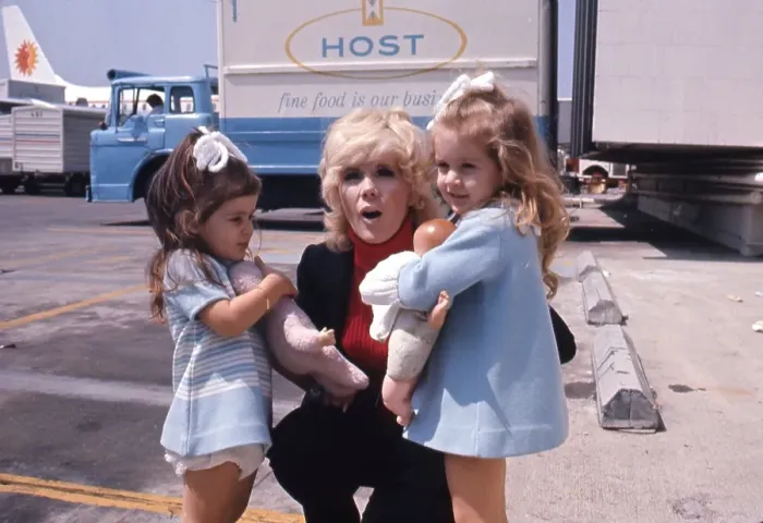 Framed Print : Connie Stevens Attends an Event with her Daughters