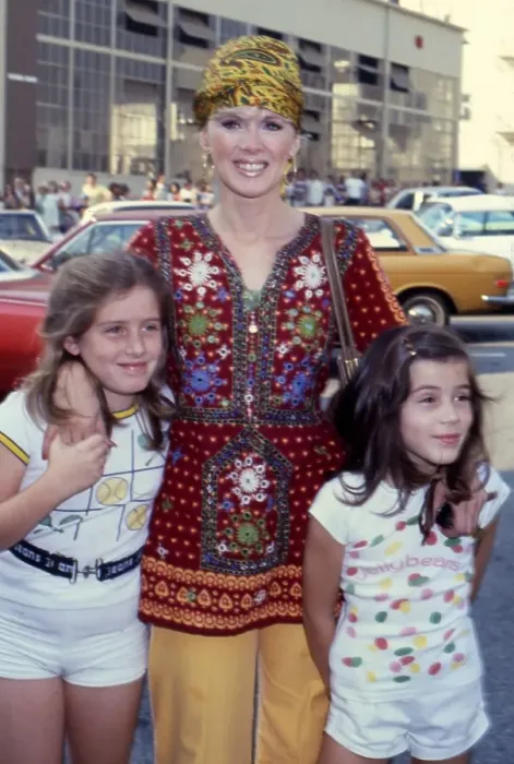 Framed Print : Connie Stevens Attends an Event with her Daughters Framed Print : Connie Stevens Attends an Event with her Daughters