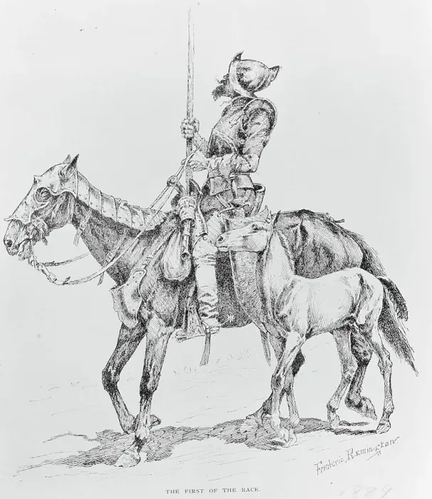Framed Print : Conquistador Atop Horse