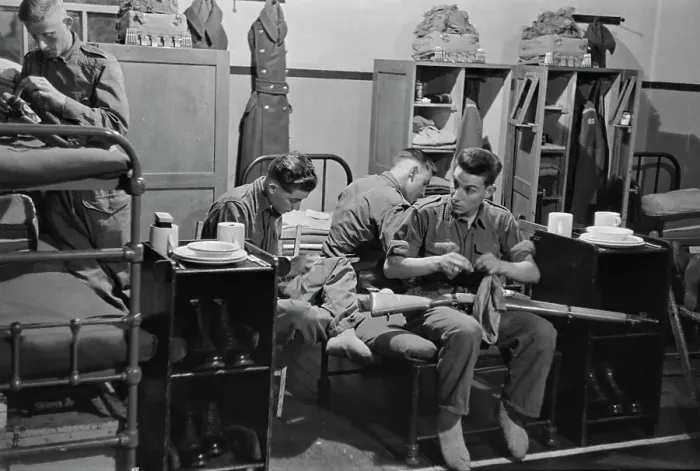 Framed Print : Conscripts In Barrack Room Framed Print : Conscripts In Barrack Room
