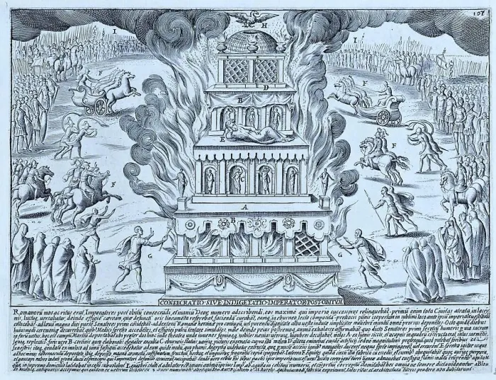 Framed Print : Consecration of the Emperor, historical Rome, Italy, digital reproduction of an original from the 17th century, original date not known