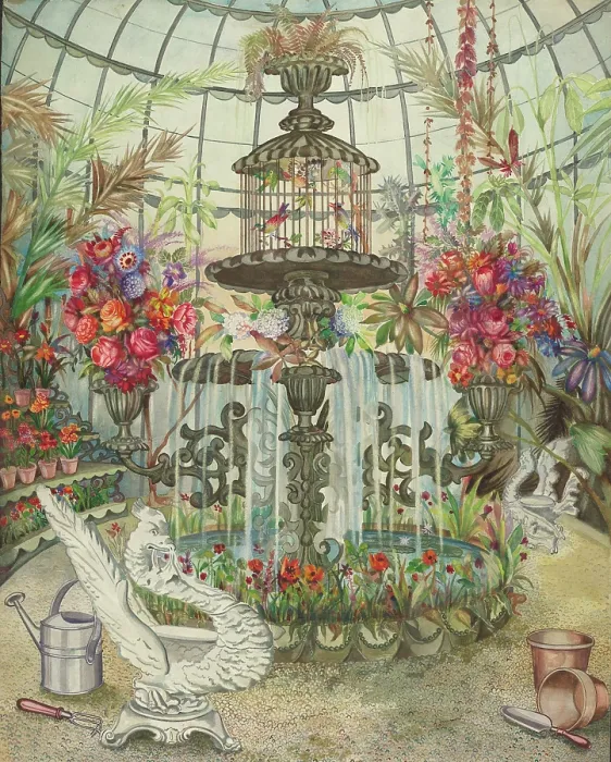 Framed Print : Conservatory Fountain Framed Print : Conservatory Fountain