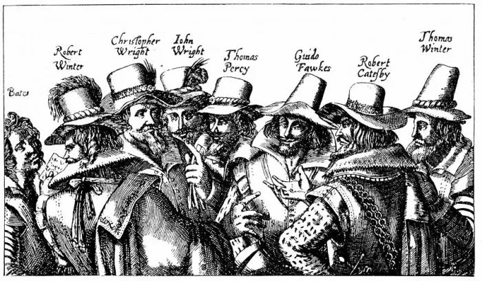 Framed Print : Conspirators of 17th century Gunpowder Plot Framed Print : Conspirators of 17th century Gunpowder Plot