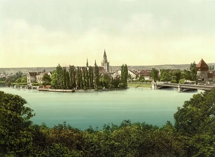 Framed Print : Constance on Lake Constance, Baden-Wuerttemberg, c. 1890, Germany, Historical, digitally restored reproduction from a 19th century original Framed Print : Constance on Lake Constance, Baden-Wuerttemberg, c. 1890, Germany, Historical, digitally restored reproduction from a 19th century original