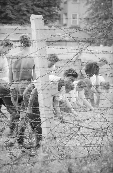 Framed Print : Construction of Berlin Wall Framed Print : Construction of Berlin Wall