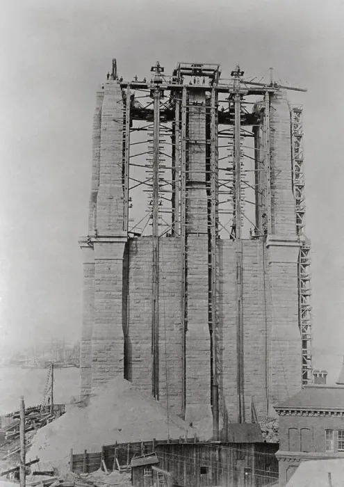 Framed Print : Construction of the Brooklyn Bridge Framed Print : Construction of the Brooklyn Bridge