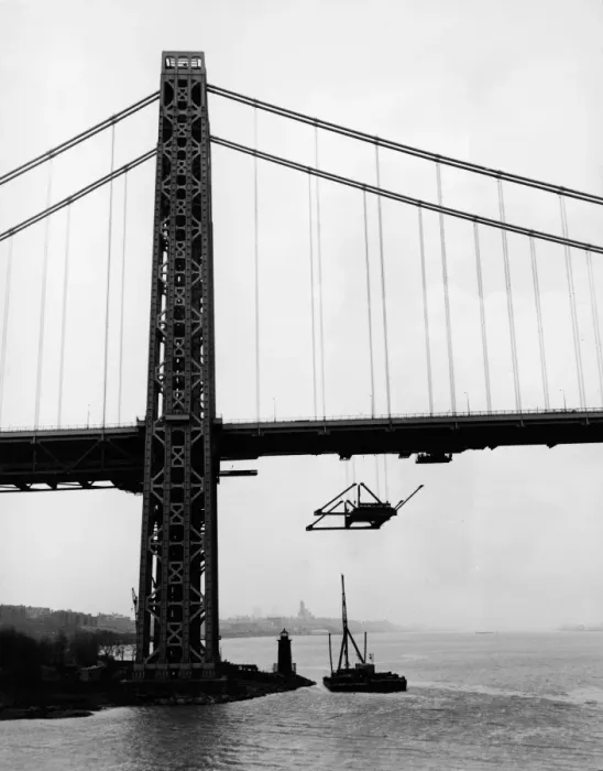 Framed Print : Construction Of Lower Level On George Washington Bridge Framed Print : Construction Of Lower Level On George Washington Bridge