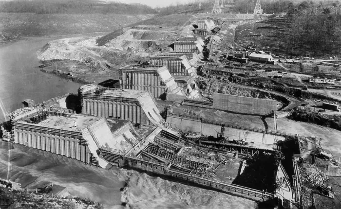 Framed Print : Construction On The Norris Dam Framed Print : Construction On The Norris Dam