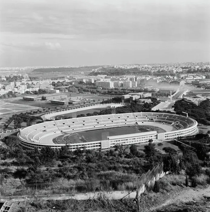Framed Print : Construction of the Olympic Facilities in Rome
