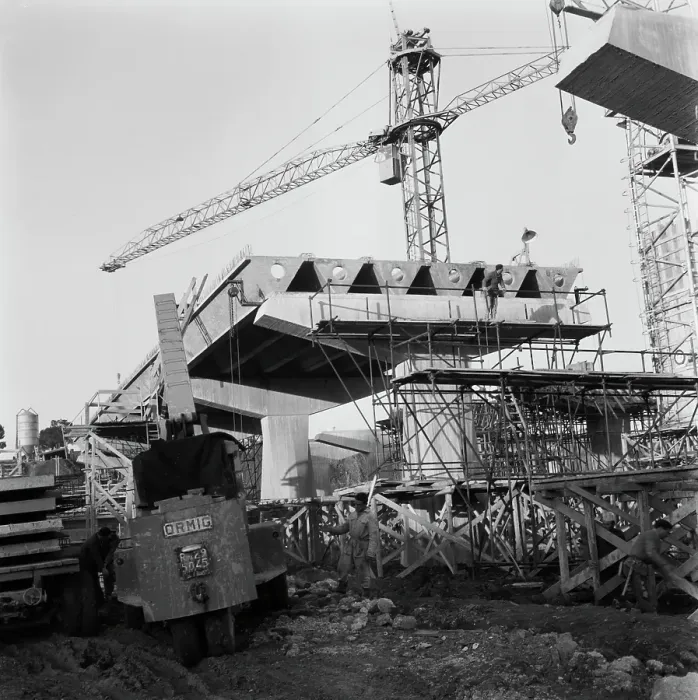Framed Print : Construction of the Olympic Facilities in Rome Framed Print : Construction of the Olympic Facilities in Rome