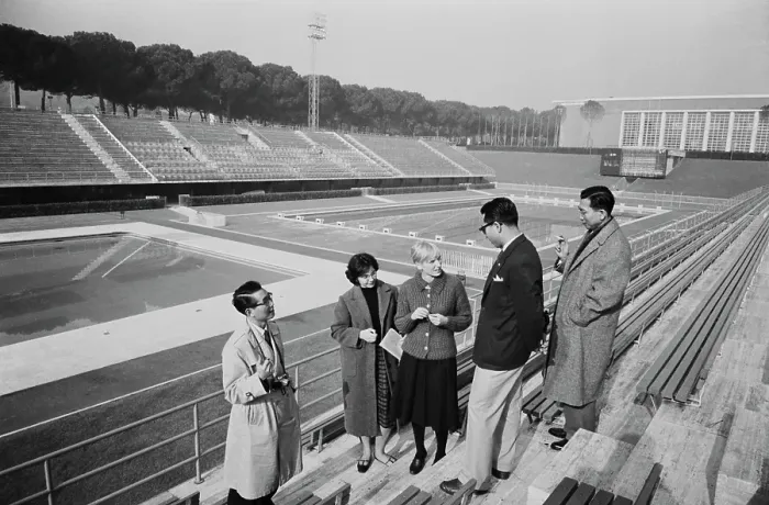 Framed Print : Construction of the Olympic Facilities in Rome Framed Print : Construction of the Olympic Facilities in Rome