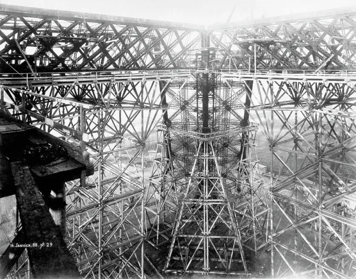 Framed Print : Construction Phase of Eiffel Tower