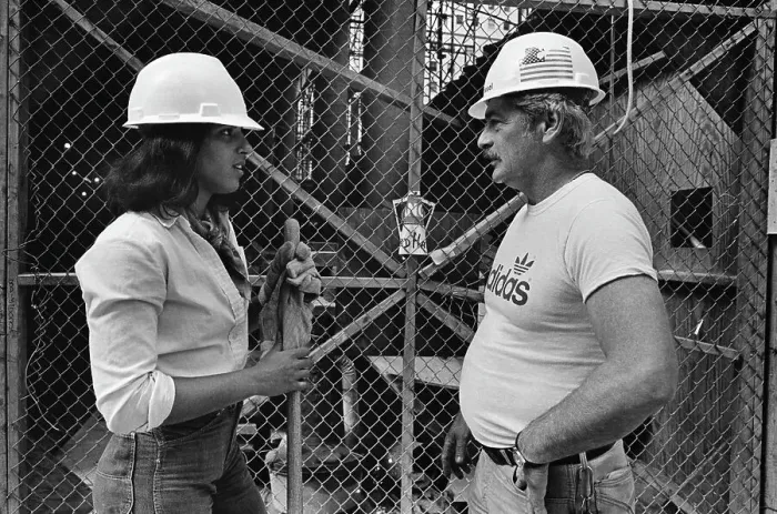 Framed Print : Construction Worker And Foreman Talking