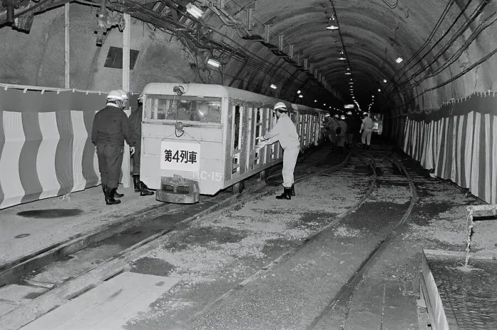 Framed Print : Construction Workers Entering Service Trains