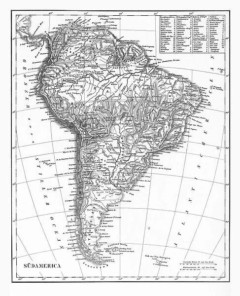The Continent of South America, Circa 1850