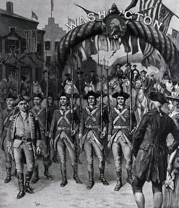 Framed Print : Continental Soldiers Parading Framed Print : Continental Soldiers Parading