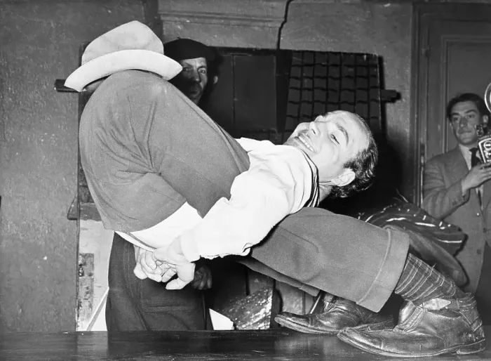 Framed Print : Contortionist Bending His Body