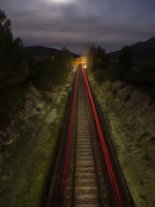Framed Print : Contrails red light at a railroad Framed Print : Contrails red light at a railroad