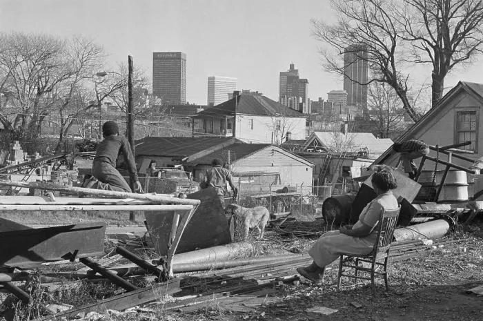 Framed Print : Contrast Of Atlanta's Slums And Skyline Framed Print : Contrast Of Atlanta's Slums And Skyline
