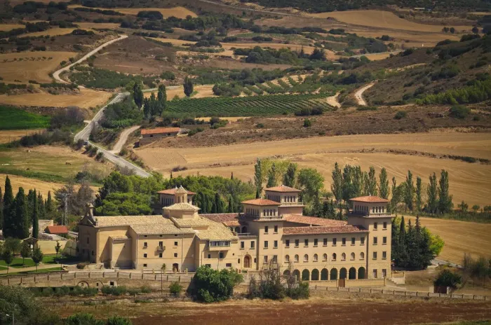 Framed Print : The convent and the fields next to the town of Artajona Spain Framed Print : The convent and the fields next to the town of Artajona Spain