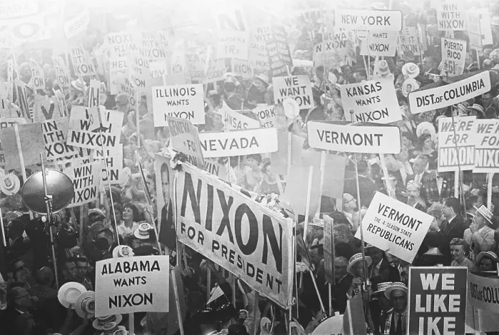 Framed Print : Convention Reacts To Nixon Nomination Framed Print : Convention Reacts To Nixon Nomination