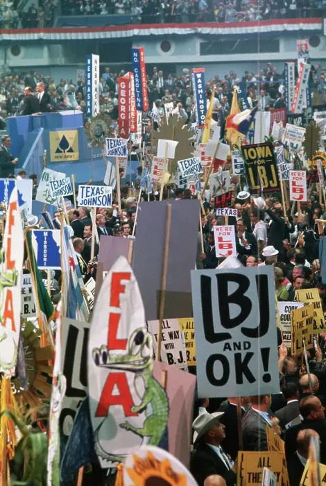 Framed Print : Convention Signs During Lyndon Johnson Campaign Framed Print : Convention Signs During Lyndon Johnson Campaign