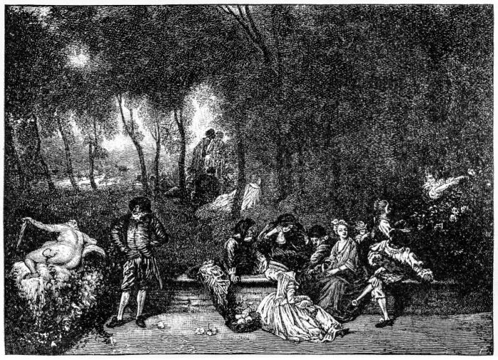 Framed Print : Conversation in the Open Air by Jean-Antoine Watteau (1684-1721) Framed Print : Conversation in the Open Air by Jean-Antoine Watteau (1684-1721)