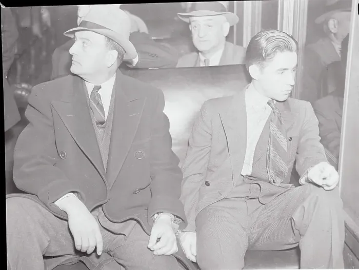 Framed Print : Convicted Suspect James Sullivan Being Transported by Detectives