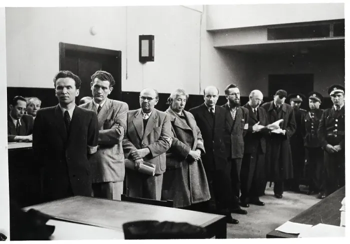 Framed Print : Convicted Traitors Stand in Courtroom Framed Print : Convicted Traitors Stand in Courtroom