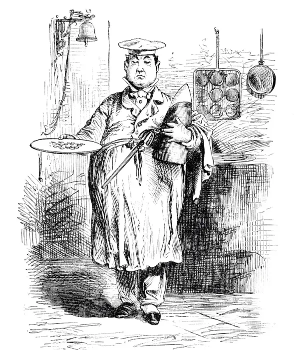 Framed Print : Cook presenting a plate with food Framed Print : Cook presenting a plate with food