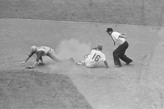 Framed Print : Cookie Rojas Sliding Safely Into Base