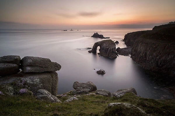 Cool Blue. a long exposure taken in the evening at Lands-End Cornwall