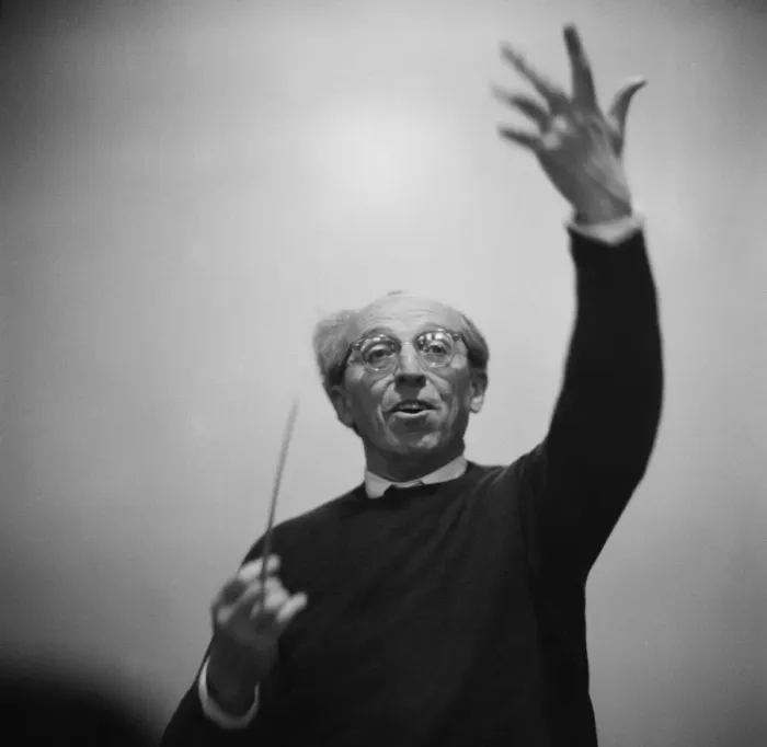 Framed Print : Copland Conducting Framed Print : Copland Conducting