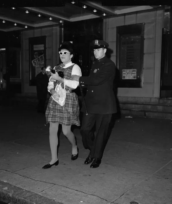 Framed Print : Cops Herding Costumed Guests to Jail Framed Print : Cops Herding Costumed Guests to Jail