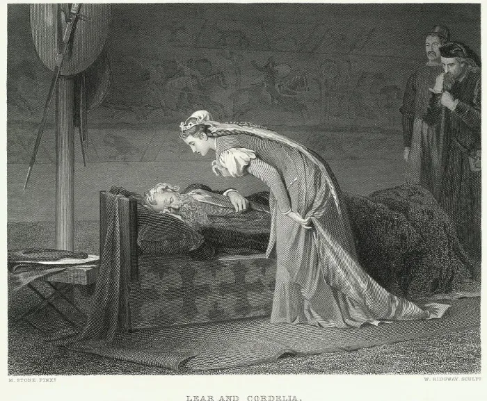 Framed Print : Cordelia Leans Over The Ailing Lear Framed Print : Cordelia Leans Over The Ailing Lear