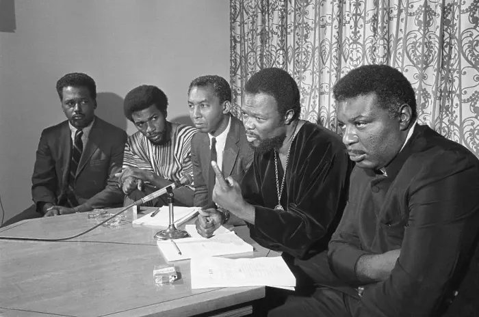 Framed Print : CORE Leaders Speaking at Press Conference