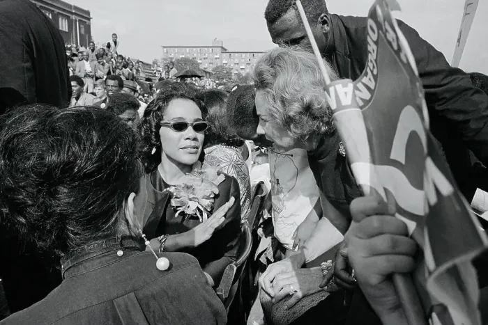 Framed Print : Coretta Scott King Gesturing to Ethel Kennedy at Rally Framed Print : Coretta Scott King Gesturing to Ethel Kennedy at Rally